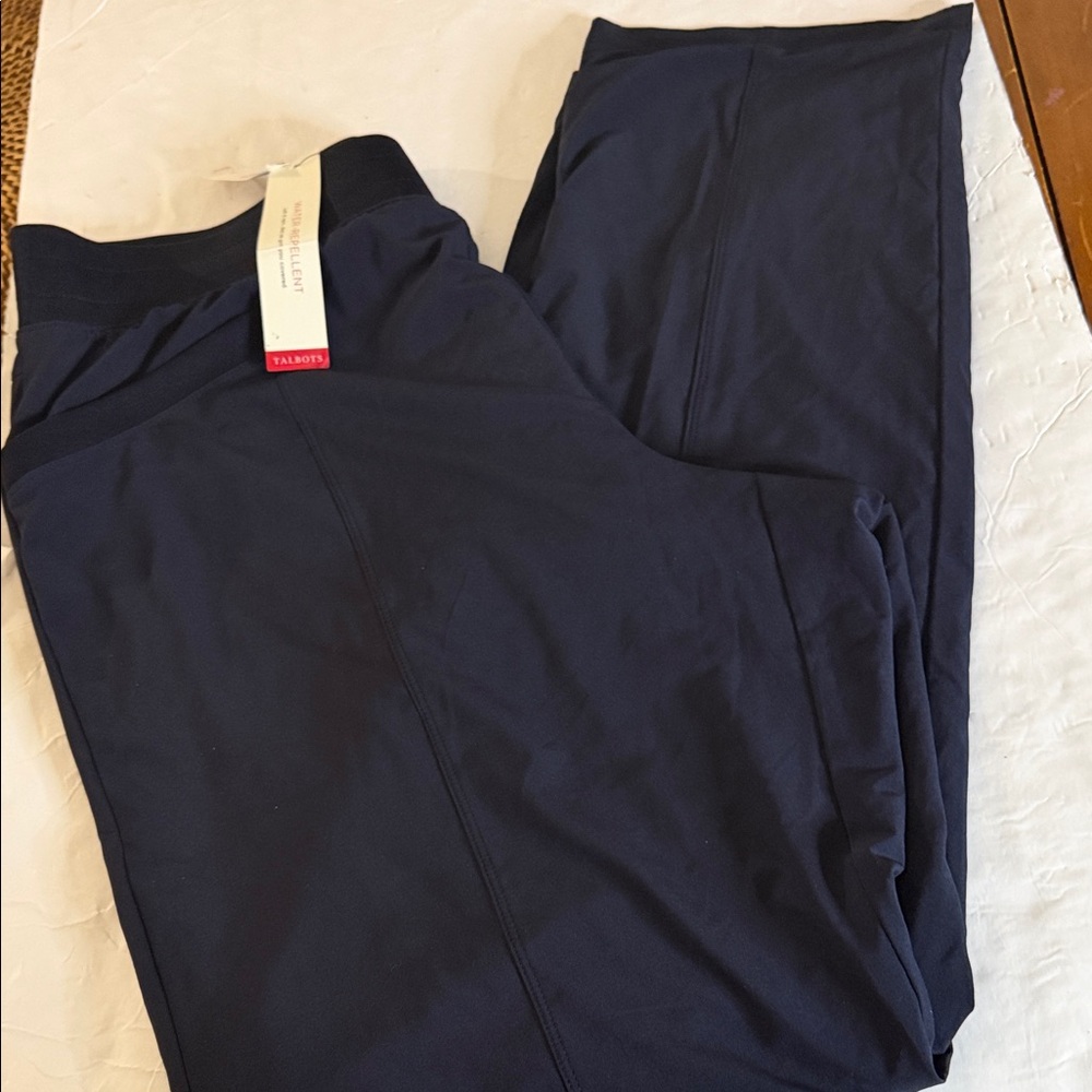 T by Talbots pull on Navy  blue lined pants